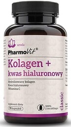 Kolagen + Kwas Hialuronowy Bezglutenowy, PHARMOVIT, 90 kapsułek
