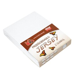 KARO Prześcieradło jersey z gumką 120x200 białe 001