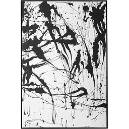 OBRAZ biało-czarny, abstrakcyjny wzór w formie plam, nowoczesny