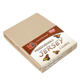 KARO Prześcieradło jersey z gumką 180x200 beżowe 009