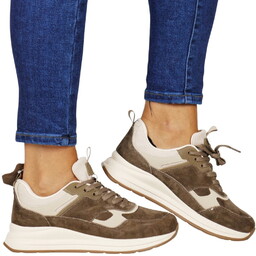 Damskie Sneakersy Skórzane Niskie Półbuty Sportowe Sokolski 2hwj25-23