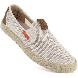 Półbuty męskie espadryle wsuwane beżowe Bugatti TT15305