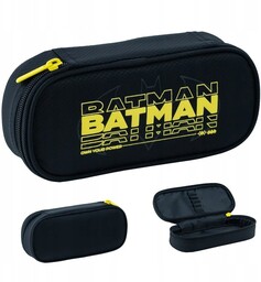 Czarny piórnik dla chłopca jednokomorowy DC BATMAN Kite