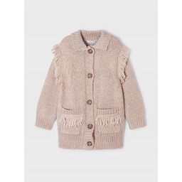 Mayoral Sweter Długi z Kołnierzem Frędzle 4311 Brązowy