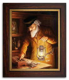 Obraz w ramie żyd żydek na szczęście 31x26cm