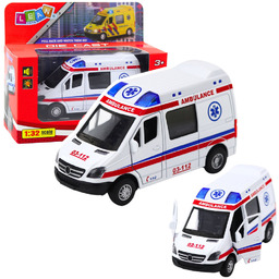 DLA DZIECI KARETKA AMBULANS METALOWY Z NAPĘDEM DZWIEKI