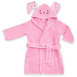 UVIE Ciepły szlafrok dziecięcy różowy Króliczek