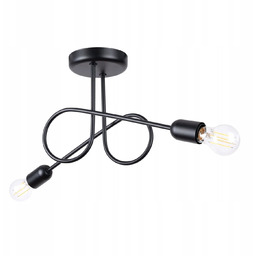 Żyrandol Loop 2XE27 czarny Lampa sufitowa supełki Sollux