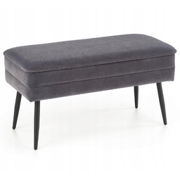 Ławka tapicerowana szara ze schowkiem siedzisko do przedpokoju