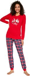 Bawełniana piżama damska Cornette 671/279 GNOMES czerwona