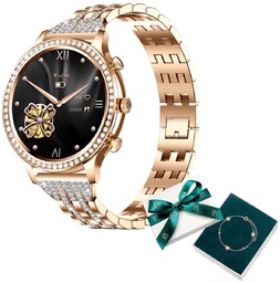 Smartwatch damski zegarek Manta Diamond Lusso złoty