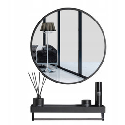 Lustro Okrągłe Z Półką I Uchwytem Na Ręcznik