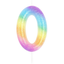 Świeczka cyferka kolorowa ombre - 0 - zero