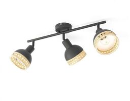 Lindby - Lonnaris 3 Lampa Sufitowa Black/Nature