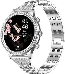 MANTA Smartwatch damski Diamond Lusso srebrny + br