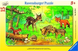 Ravensburger PUZZLE 15 LEśNE ZWIERZęTA