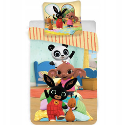 Pościel bawełna 100x135 40x60 Bing i przyjaciele krem