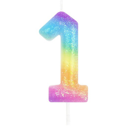 Świeczka cyferka kolorowa ombre - 1 - jeden