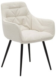 Krzesło tapicerowane DC-0084-3 biały boucle czarne nogi