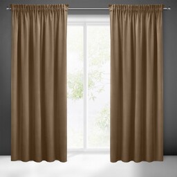 Eurofirany Zasłona 140x270 Sibel brązowa welurowa gotowa