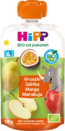 HiPP HiPPiS Mus owocowy Bio, gruszka, jabłko, mango