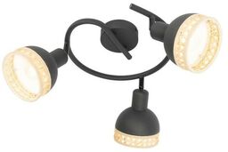Lindby - Lonnaris 3 Round Lampa Sufitowa Black/Nature