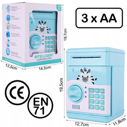 Sejf skarbonka dla dzieci na kod pin duża