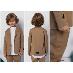 Mashmnie Marynarka Tkanina Chłopięca Karmel r.152/158