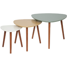 Atmosphera Zestaw stolików kawowych łezka MILEO, 3 sztuki