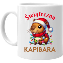 Świąteczna kapibara - kubek na prezent