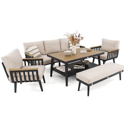 Zestaw mebli ogrodowych z aluminium OSLO czarny +