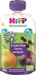 HiPP Mus owocowy Bio, gruszki, śliwki i czarne