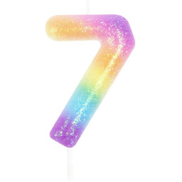 Świeczka cyferka kolorowa ombre - 7 - siedem