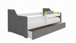 Łóżko dziecięce Miki 160X80 B4 z kanciastymi zagłówkami