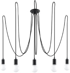 Żyrandol EDISON 5 czarny SL.0371 - Sollux Sprawdź