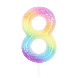 Świeczka cyferka kolorowa ombre - 8 - osiem