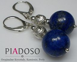 Lapis Lazuli Piękne Kolczyki Srebro