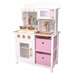 Kuchnia Drewniana Dla Dzieci Lampka Led 60x30x88,5CM Biało