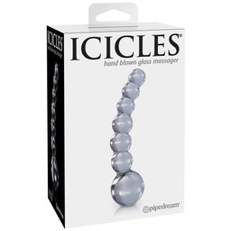 Icicles No. 66 Clear Szklane dildo Kryształowa Fala
