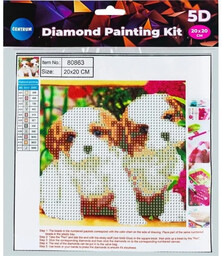 Diamentowa mozaika 5D - Puppies 20x20 80863 -