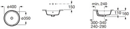 ROCA A3270YB000 GAP Umywalka podblatowa okrągła 35 cm