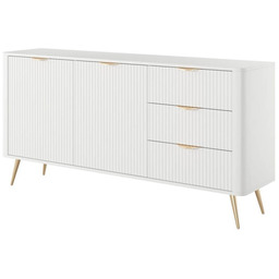 Komoda LANTE 2D3S 163cm Biały Złote nogi