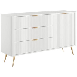 Komoda LANTE 1D3S 138cm Biały Złote nogi