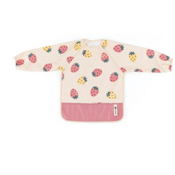 Śliniak z długimi rękawami Ben truskawkowy PETITE&MARS