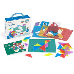 Miniland 32163 półprzezroczysty tangram, wielokolorowy
