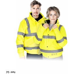 Kurtka ochronna ocieplana kaptur stały pasy odblaskowe wodoodporna