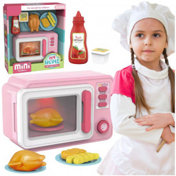 Różowa Kuchenka Mikrofalowa z Kurczakiem