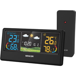Sencor SWS4100B Stacja pogodowa Duży LCD KOLOR-owa budzik