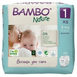 BAMBO Nature Pieluszki 1 (Newborn 2-4kg), 22szt.