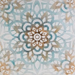 Eurofirany Obraz 486a 80x80 niebieski ornamenty ręcznie malowany